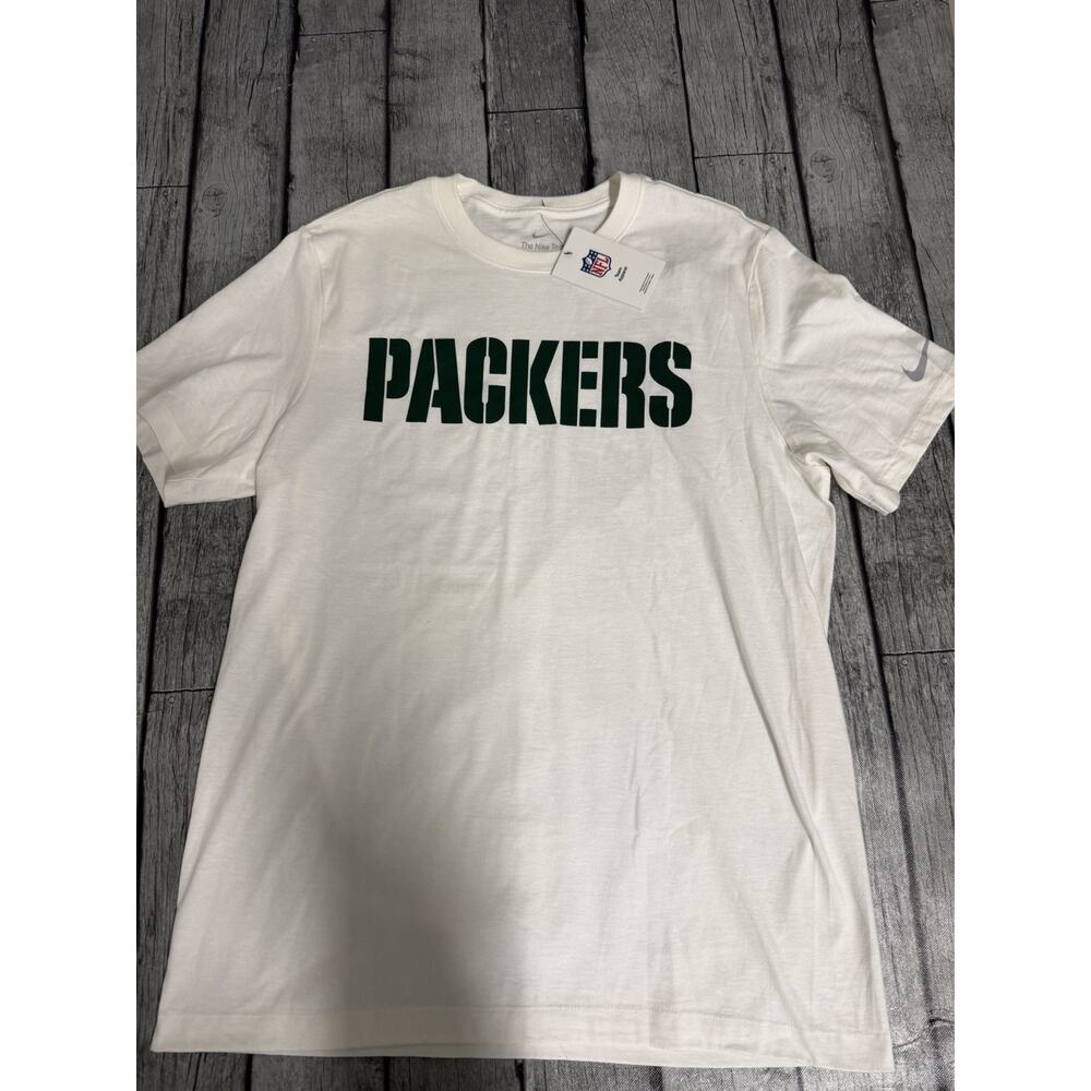 NWT Men’s Nike Green Bay Packers Primetime Wordmark Essential Cotton Tshirt Larg